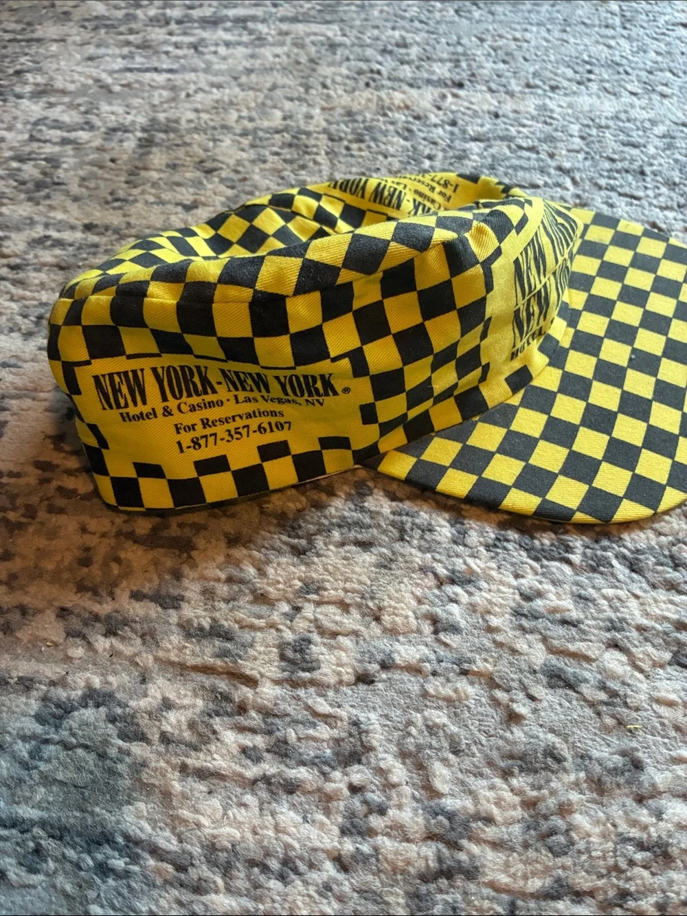 New York New York Checkerboard Yellow Black Cap
